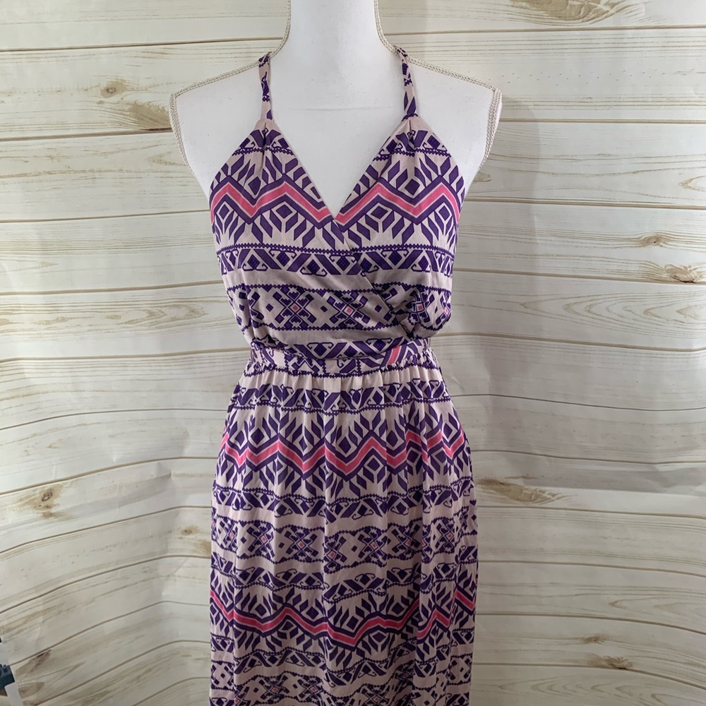 Anthro Nieves Lavi Cross back halter dress